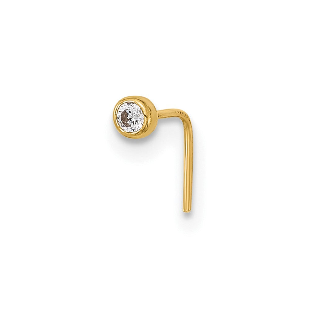14K 23 Gauge CZ Nose Post (0.11 grams)
