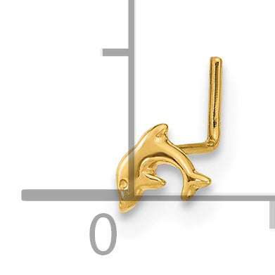 14K 22 Gauge Dolphin Nose Ring Body Jewelry (0.06 grams)