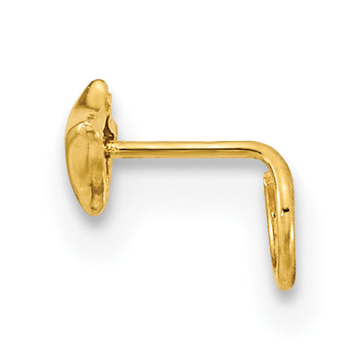 14K 22 Gauge Square with CZ Nose Ring Body Jewelry (0.09 grams)