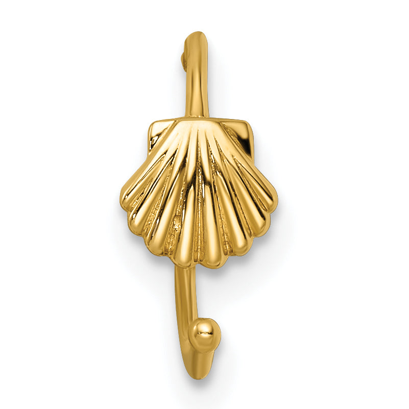 14k 20 Gauge Scallop Shell Nose Ring / Ear Cuff (0.4 grams)