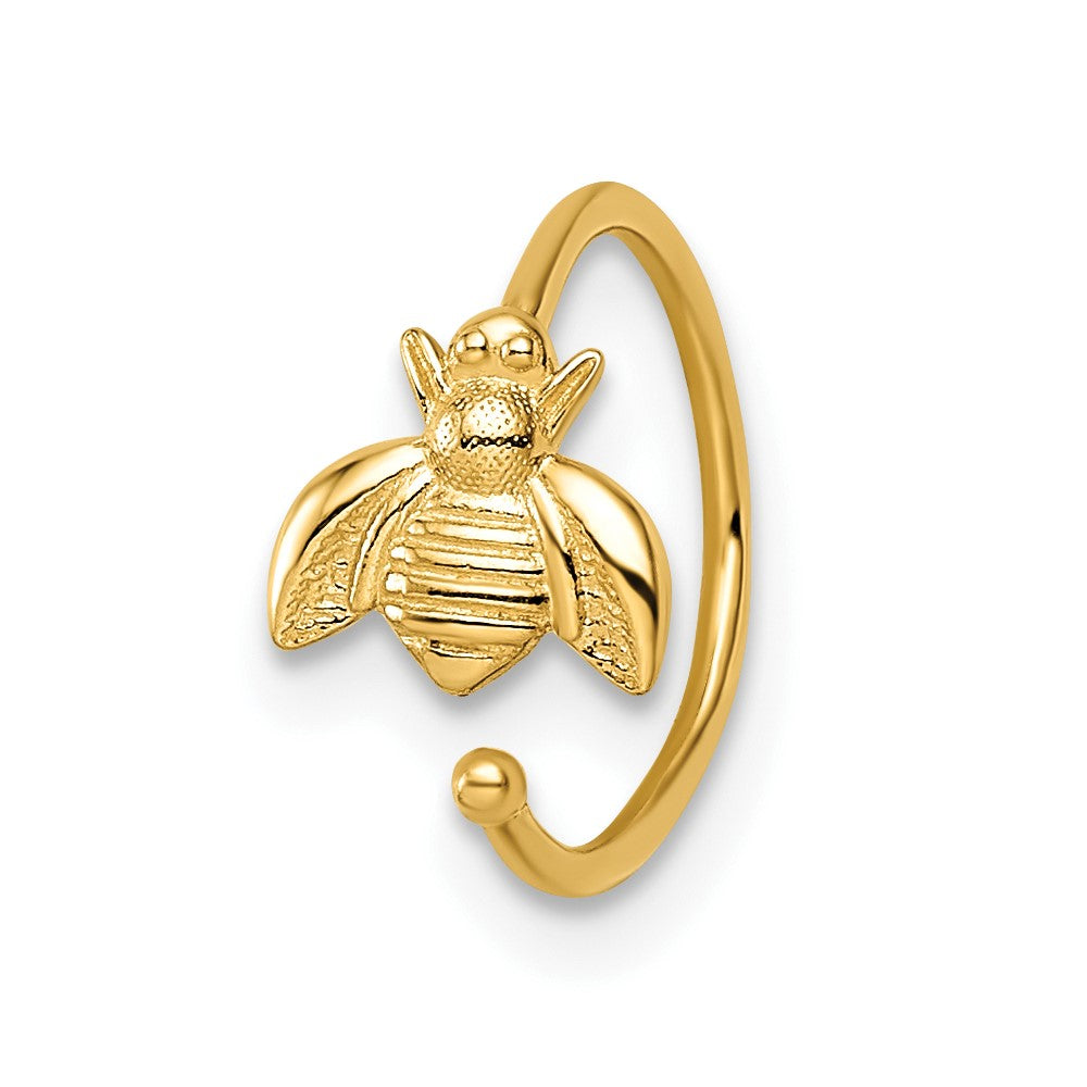 14k 18 Gauge Bumble Bee Nose Ring / Ear Cuff (0.44 grams)