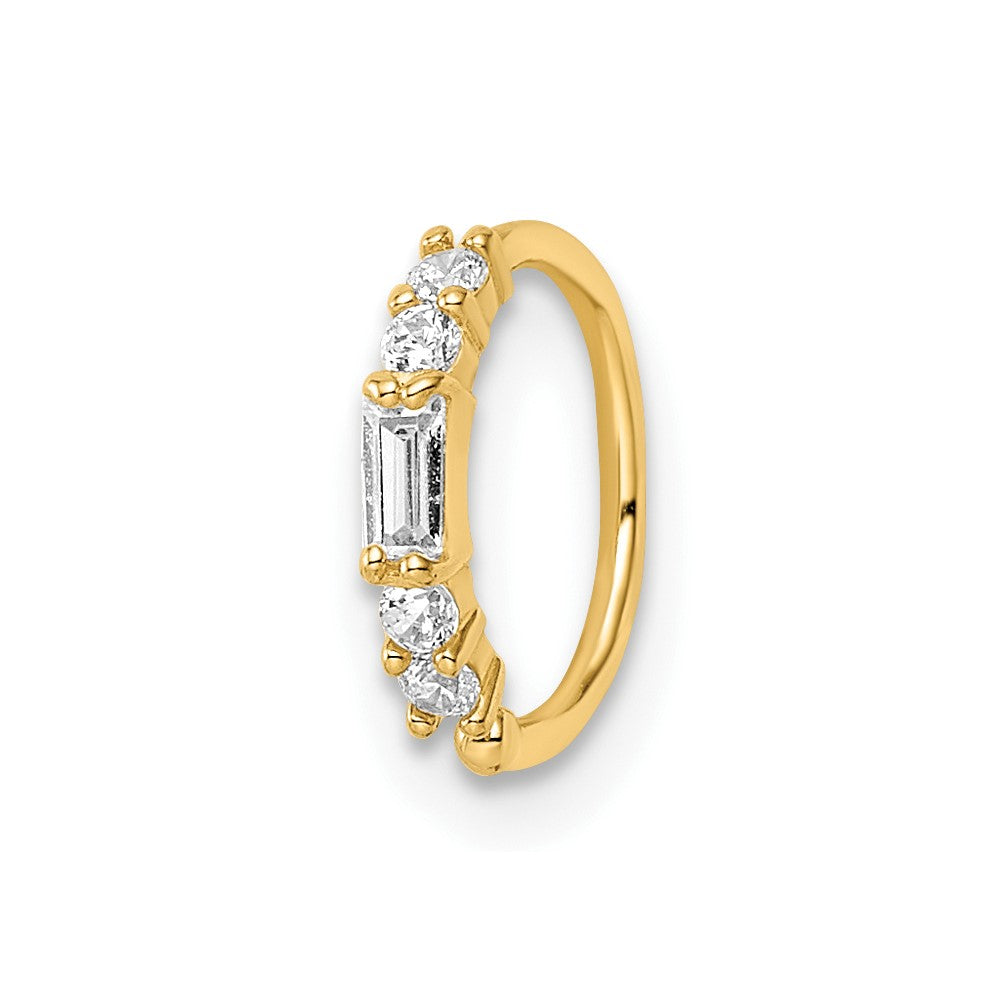 14k 20 Gauge CZ Nose Ring / Ear Cuff (0.29 grams)