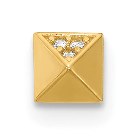 14k 22 Gauge Polished CZ Nose Stud (0.19 grams)