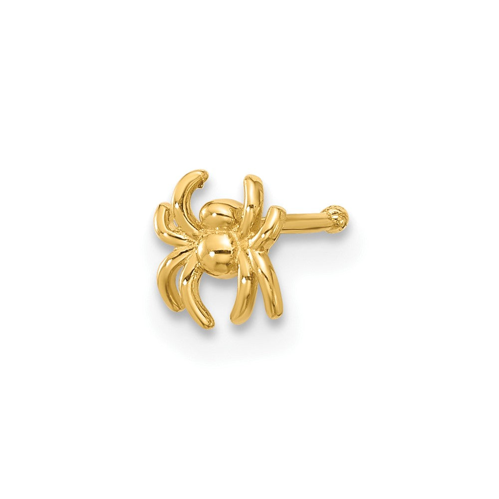 14k 22 Gauge Polished Spider Nose Stud (0.2 grams)
