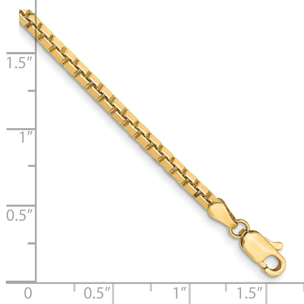 14k 2.5mm Box Chain Bracelet (8.08 grams)