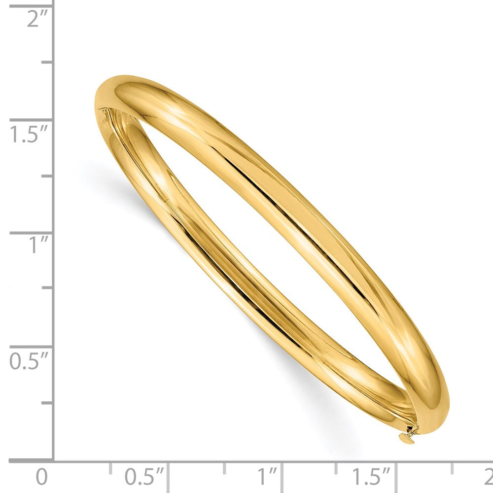 14k Yellow Gold 5 mm 3/1 Polished Hinged Baby Bangle (4.01 grams)