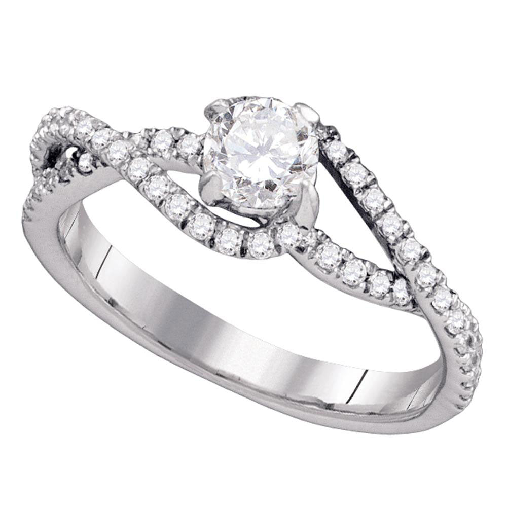 14Kt White Gold 3/4Ct-Dia 3/8Ct-Crd Engagement Ring Certified (3.13 grams)