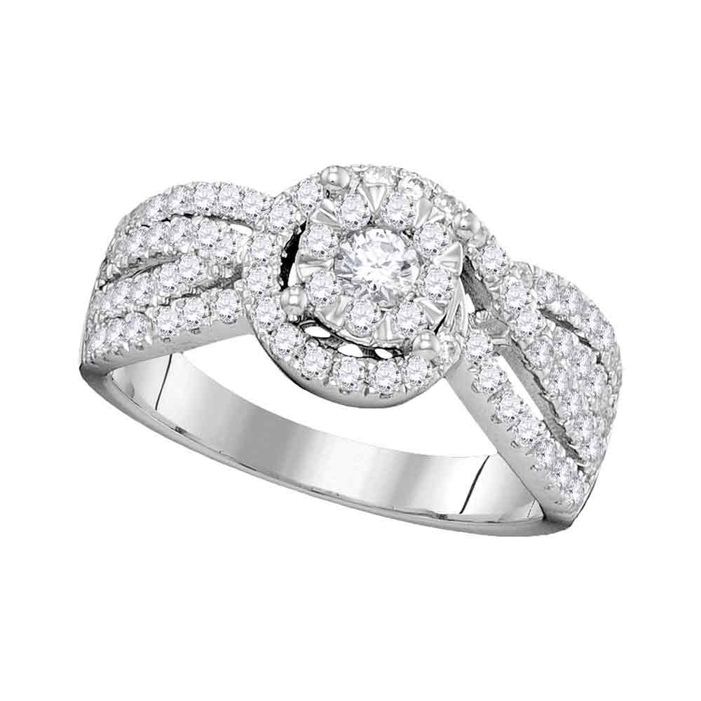 14Kt White Gold 7/8Ctw-Dia Ana M  Engagement Ring (4.91 grams)