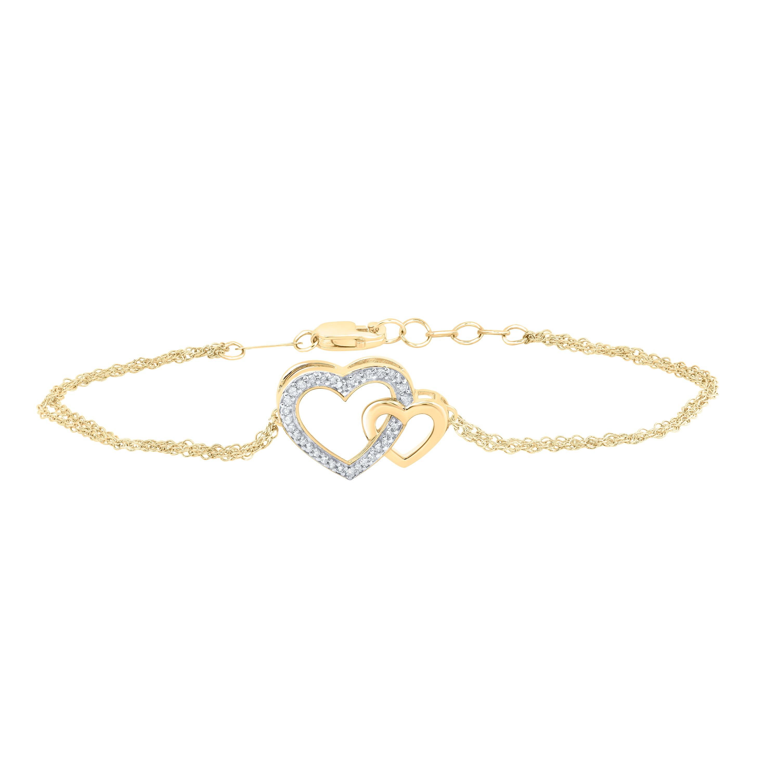 1/10Ctw-Diamond Gift Heart Bracelet(7 Inch) (1.98 grams)