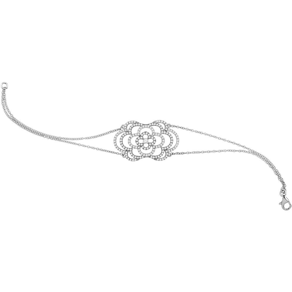 18Kt White Gold 1/10Ctw-Dia 1 Ct-Scut Bracelet