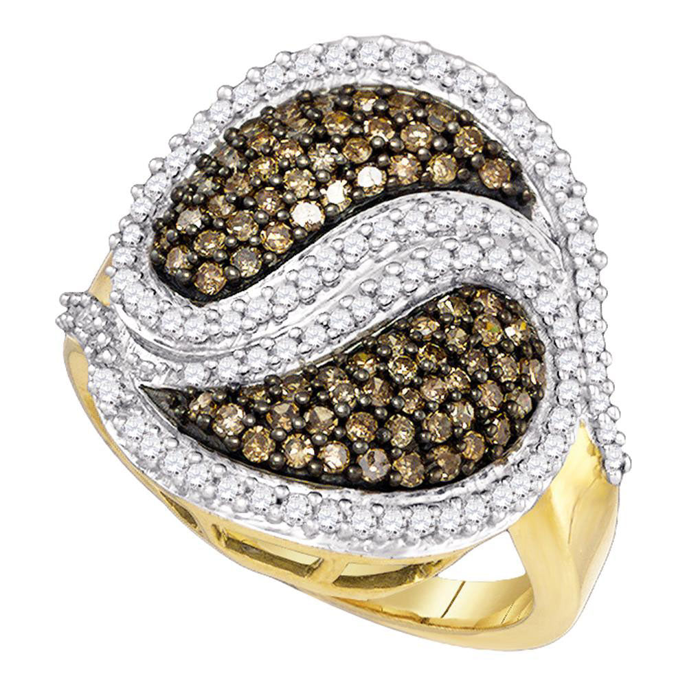 10Kt Yellow Gold 1 Ct-Dia Fashion Brown Ring (4.83 grams)