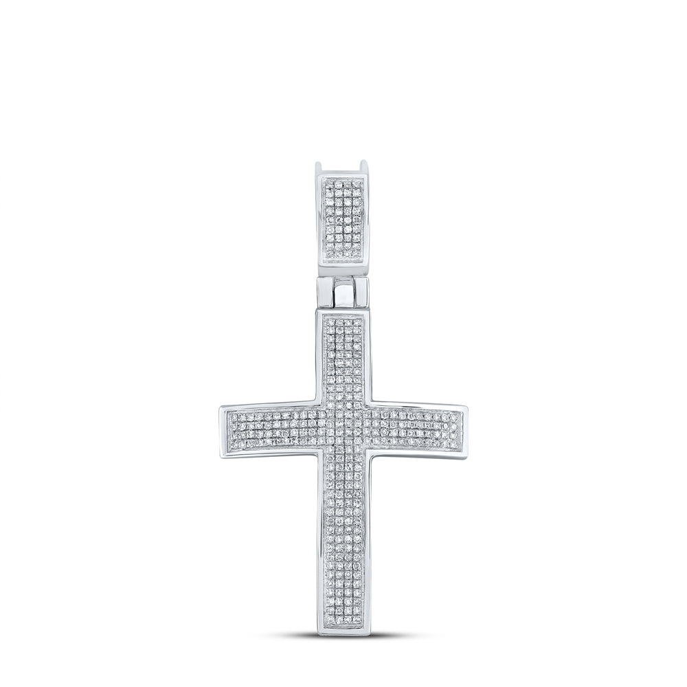 1/2Ct-Dia Cn Mens Cross Charm (3.64 grams)