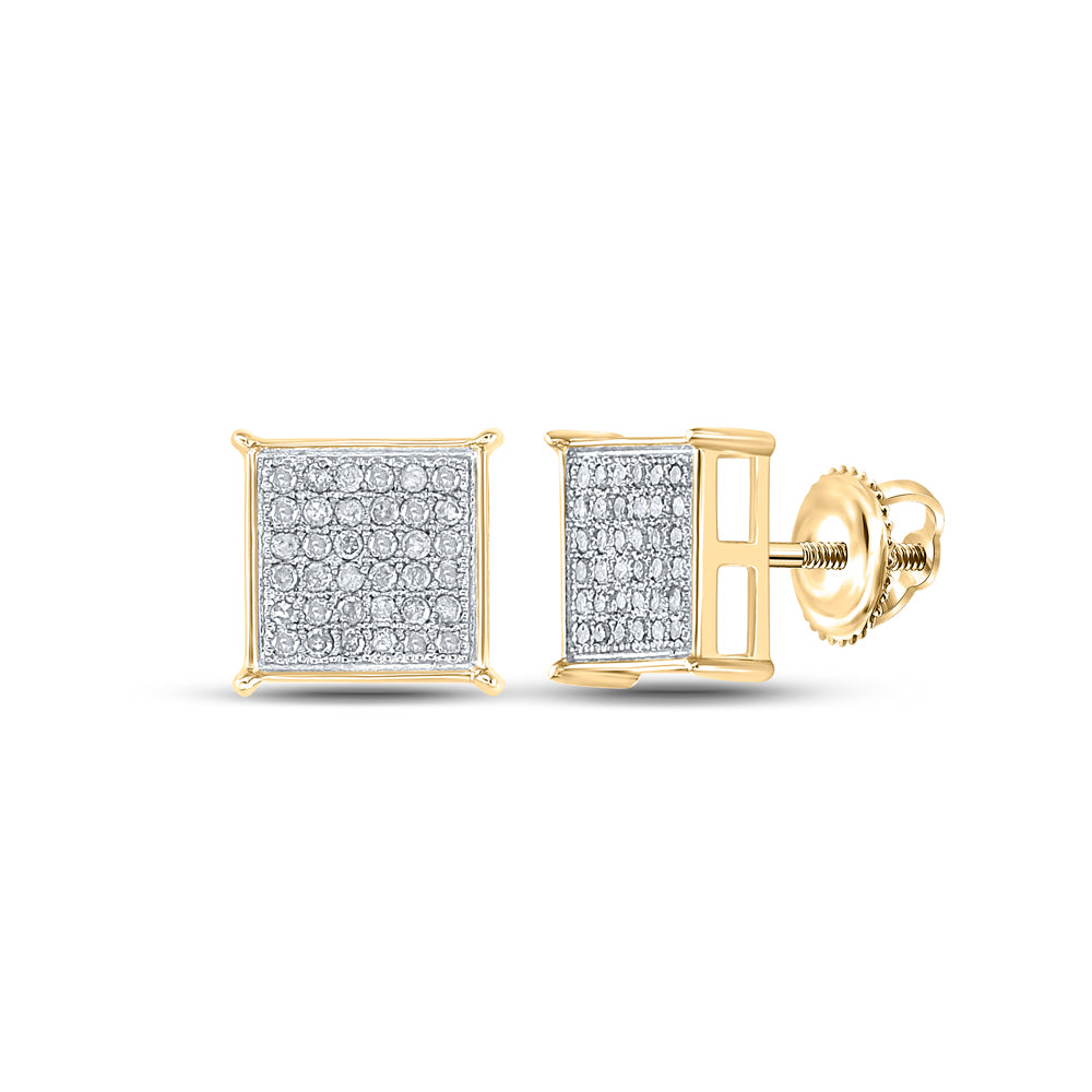 14Kt Yellow Gold 1/4Ct-Dia P1 Gift Square Earring