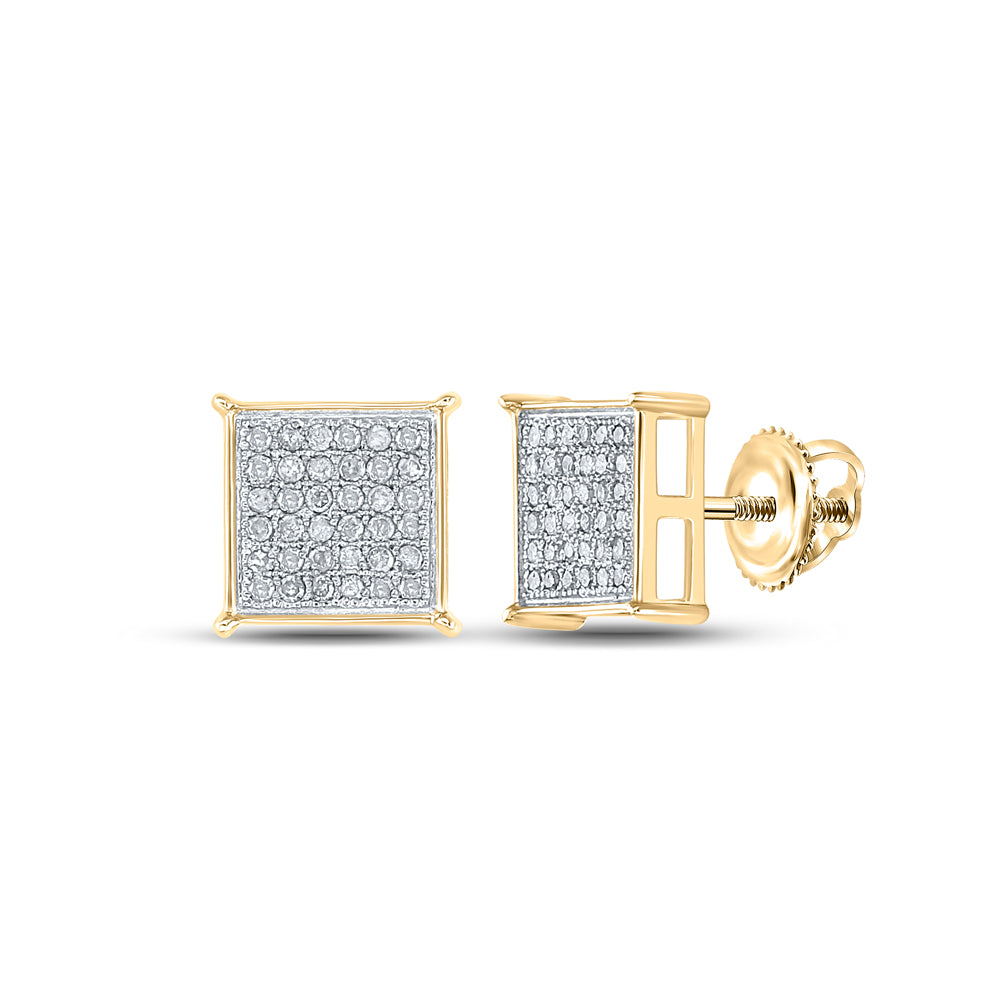 14Kt Yellow Gold 1/4Ct-Dia P1 Gift Square Earring (1.72 grams)