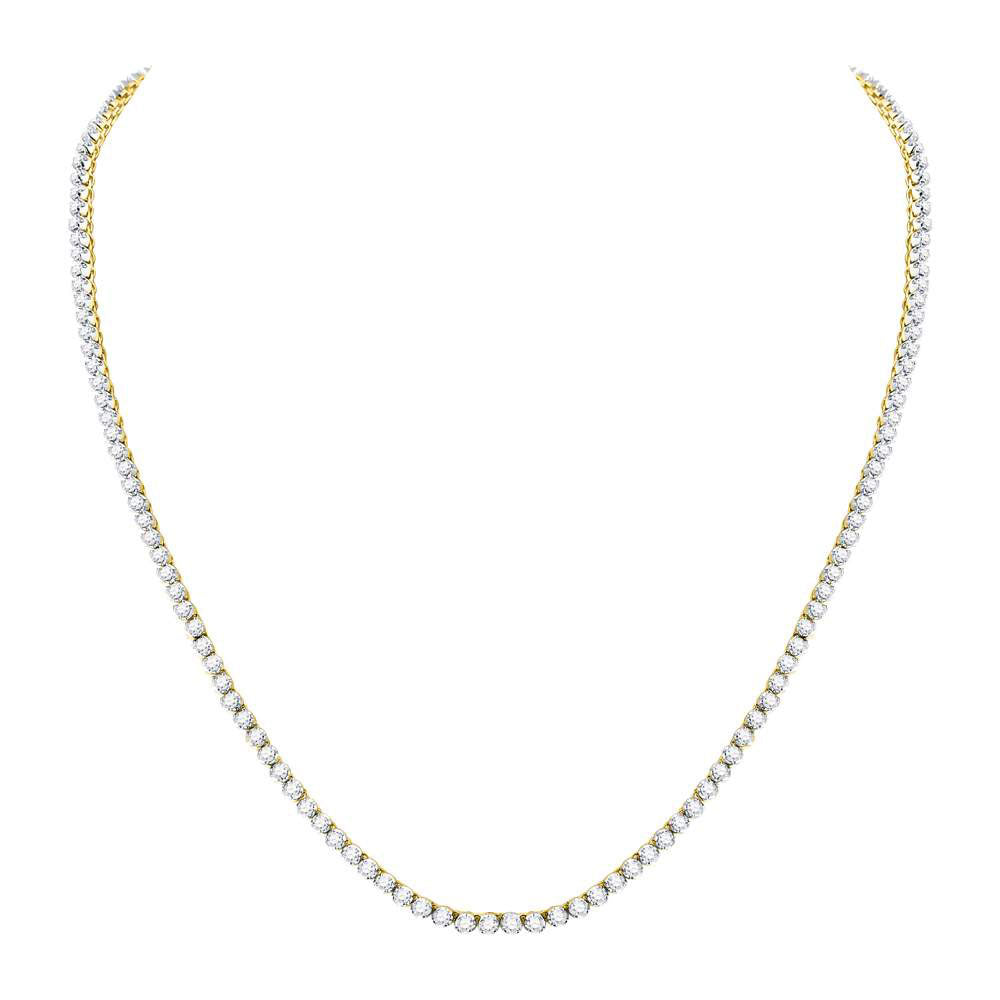 10Kt Yellow Gold 10Ctw-Dia Nk Mens Solitaire Chain (22 Inch) (26.08 grams)