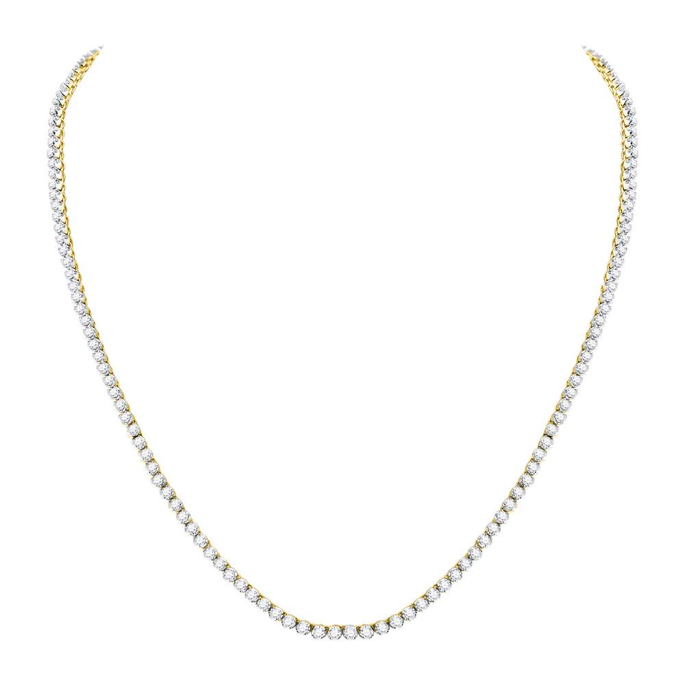 10Kt Yellow Gold 10Ctw-Dia Nk Mens Solitaire Chain (22 Inch) (26.08 grams)