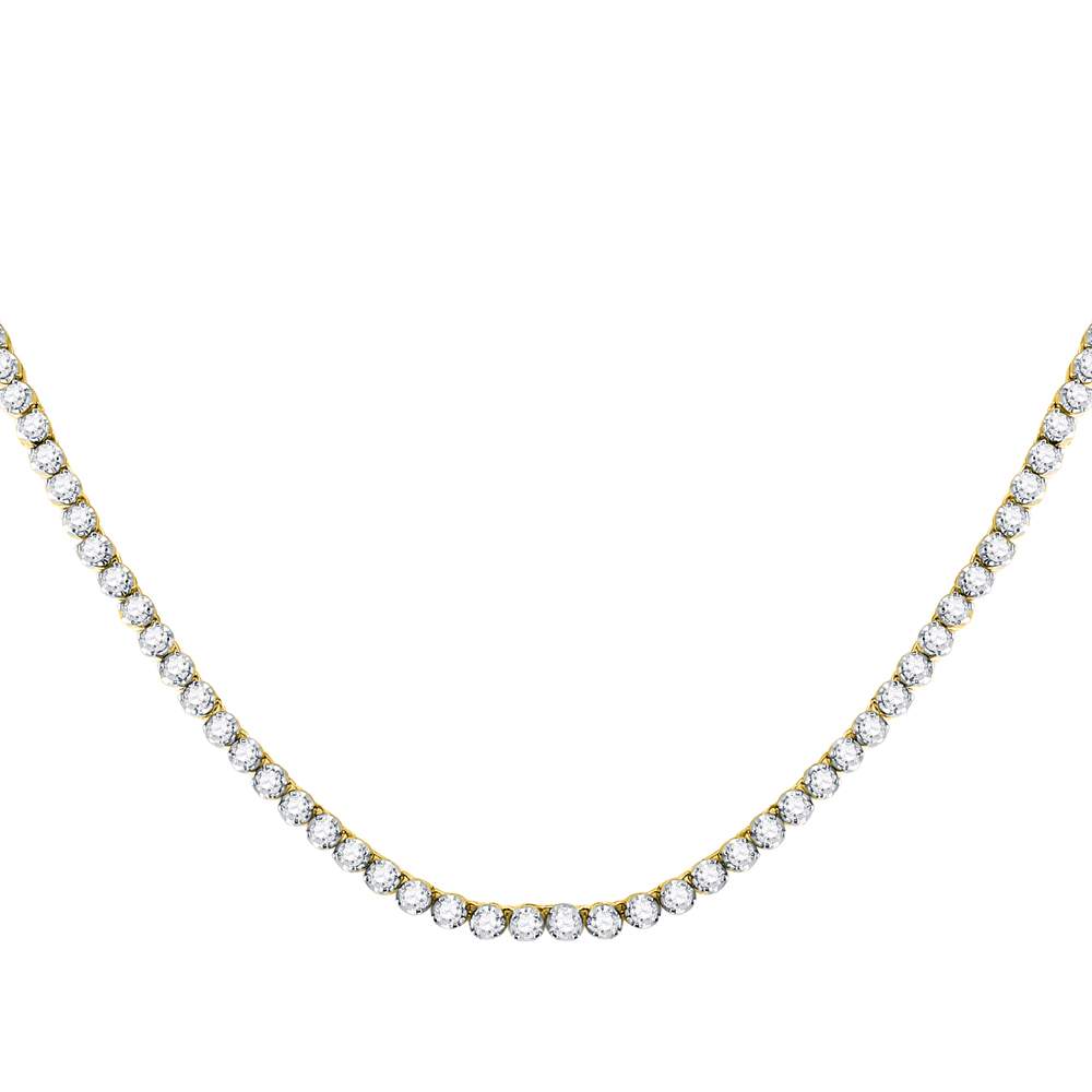10Kt Yellow Gold 10Ctw-Dia Nk Mens Solitaire Chain (22 Inch) (26.08 grams)