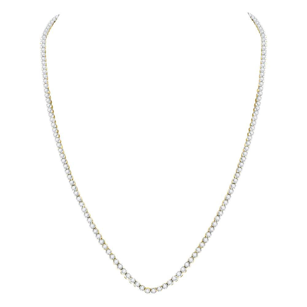 10Kt Yellow Gold 11 Ctw-Dia Nk Mens Solitaire Chain (24 Inch) (27.18 grams)