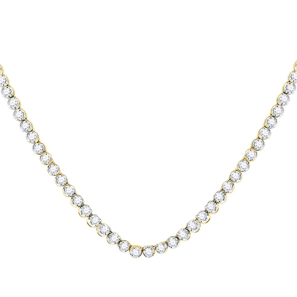 10Kt Yellow Gold 11 Ctw-Dia Nk Mens Solitaire Chain (24 Inch) (27.18 grams)