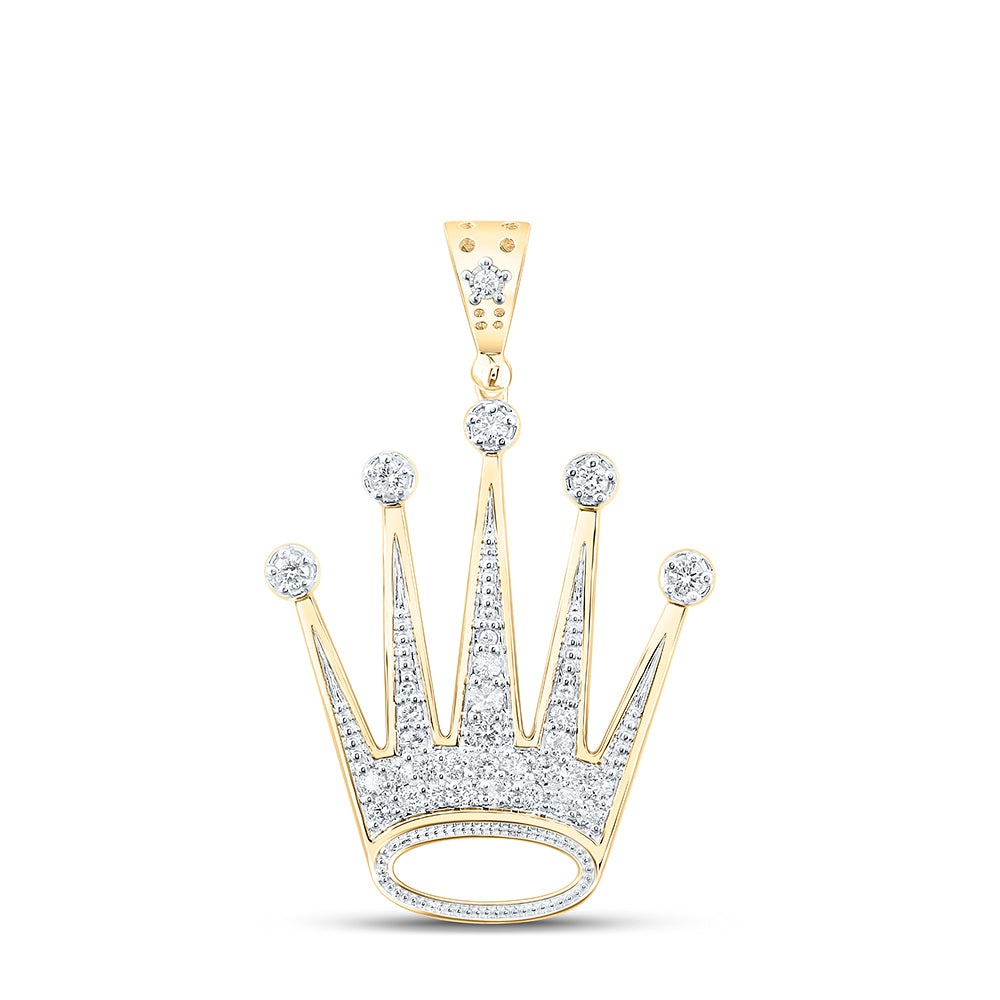 10Kt Yellow Gold 1 Ct-Dia Crown Mens Charm (6.4 grams)