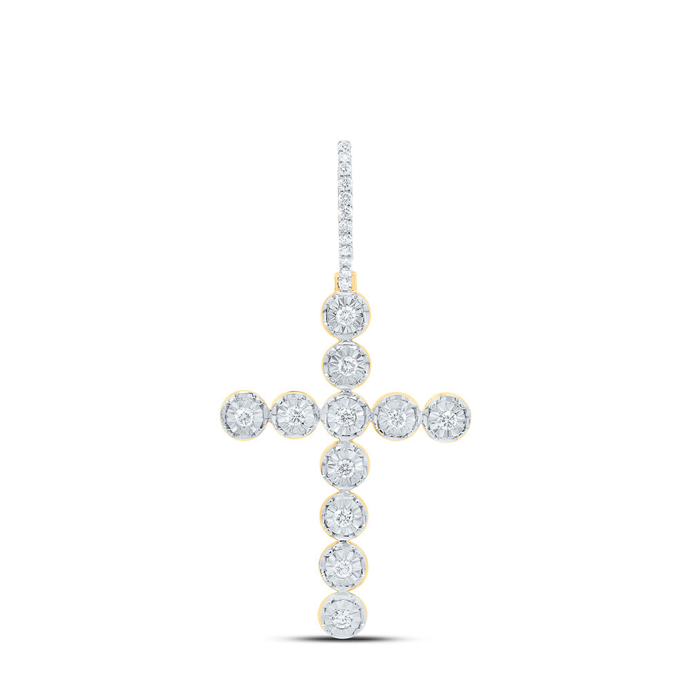 5/8Ct-Dia Nk Mens Cross Charm (3.66 grams)
