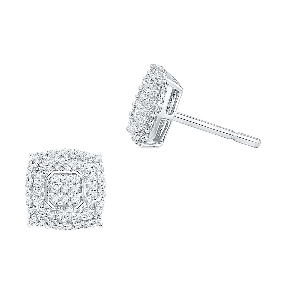 10Kt White Gold 1/2Ctw-Dia Gift Earrings (2.46 grams)