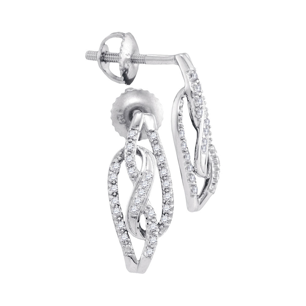 10Kt White Gold 1/6Ctw-Dia Micro-Pave Earrings (1.69 grams)