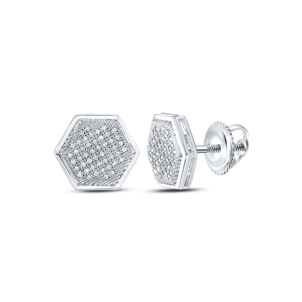 10Kt White Gold 1/4Ct-Dia Fashion Micro-Pave Earrings (3.06 grams)