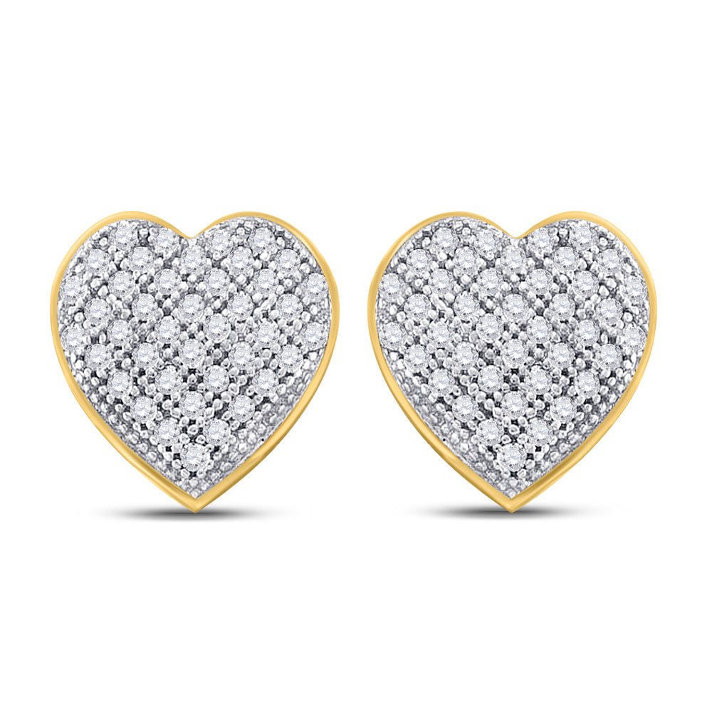 10Kt Yellow Gold 1/6Ct-Dia Gift Heart Earrings (0.66 grams)