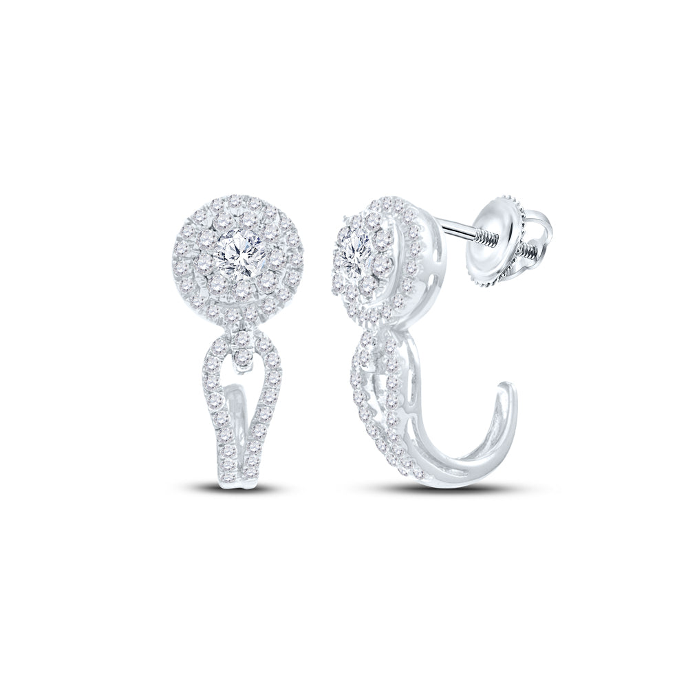 14Kt White Gold 3/4Ctw-Dia Ana M Fashion Earrings (3.11 grams)