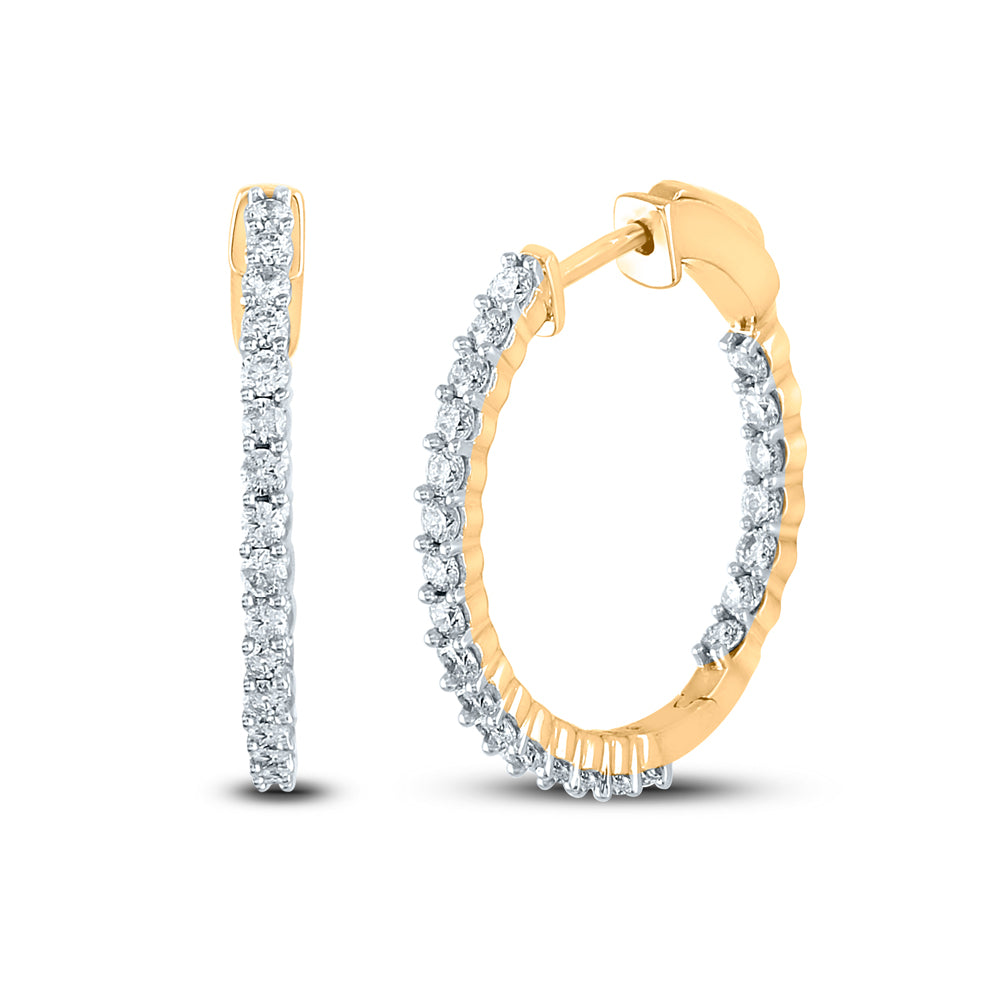 10Kt Yellow Gold 1 1/2Ct-Dia Cn Fashion High Hoops Earring (3.89 grams)