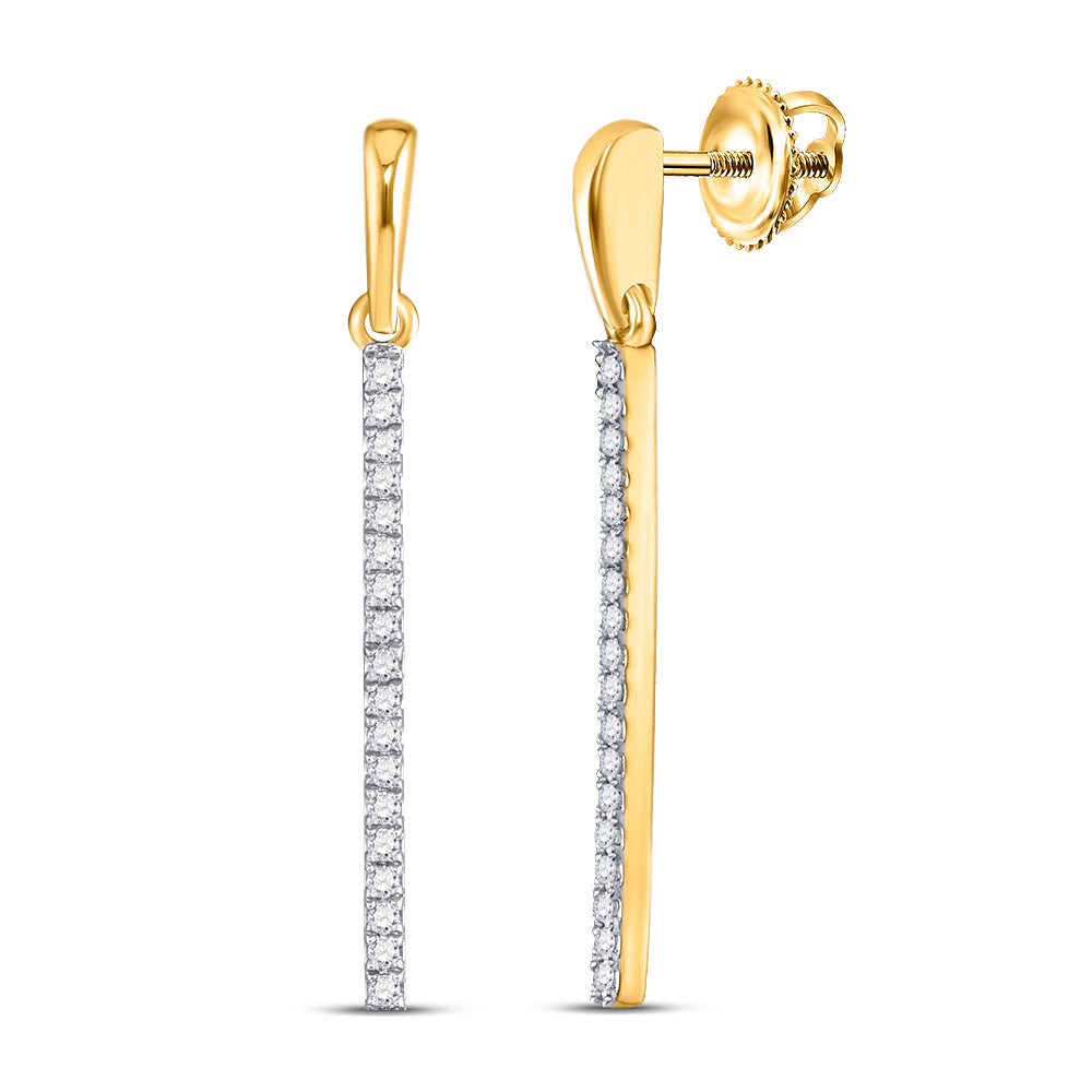 10Kt Yellow Gold 1/5Ctw-Dia Cn Gift Dangling Earring (1.29 grams)