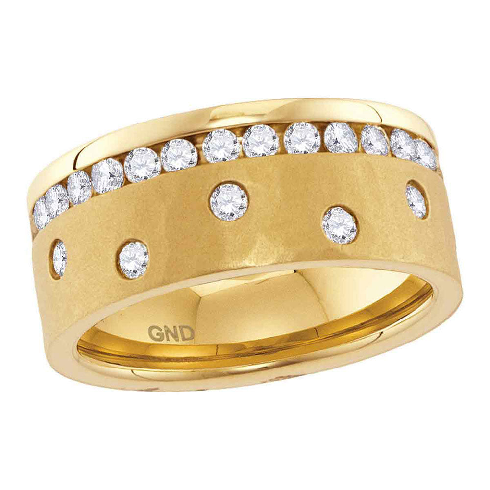 14Kt Yellow Gold 1 1/8Ct Diamond Fashion High Ladies Wedding Band  Ana M (9.56 grams)