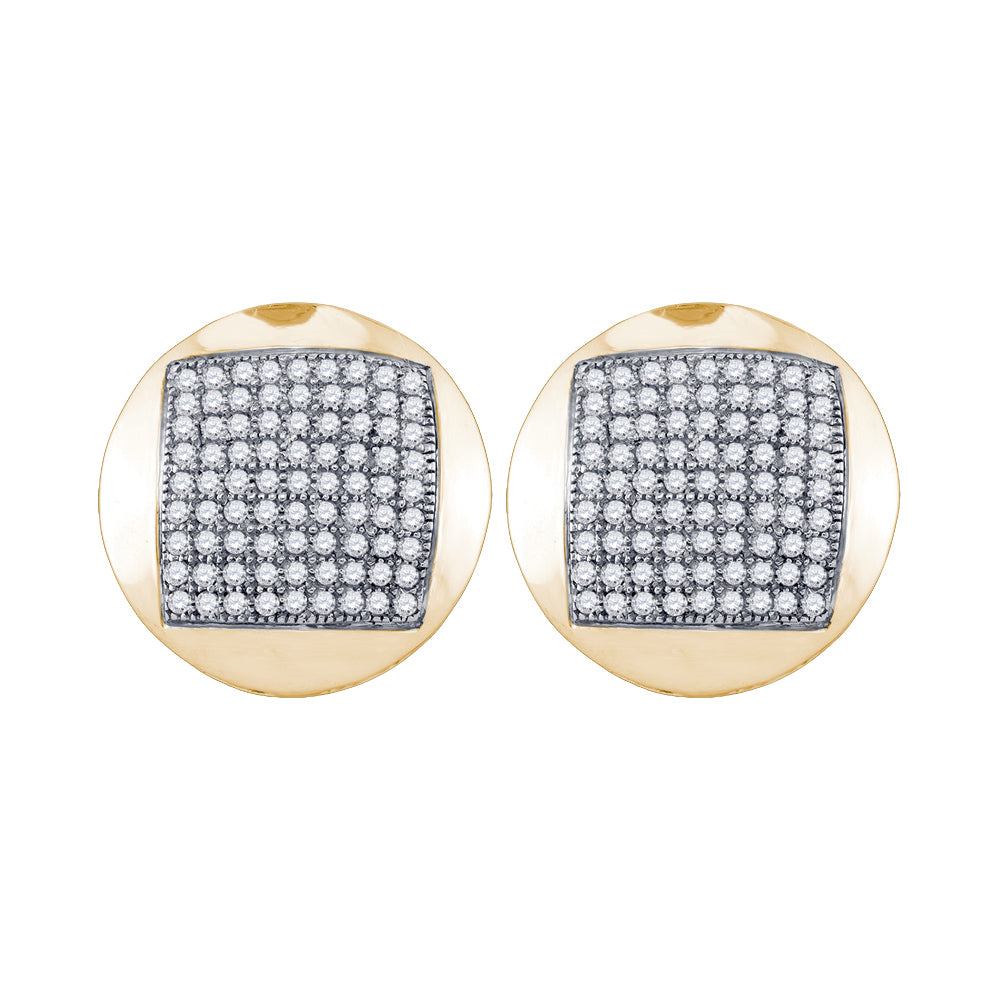 10Kt Gold 1/2Ct-Dia Micro-Pave Earring