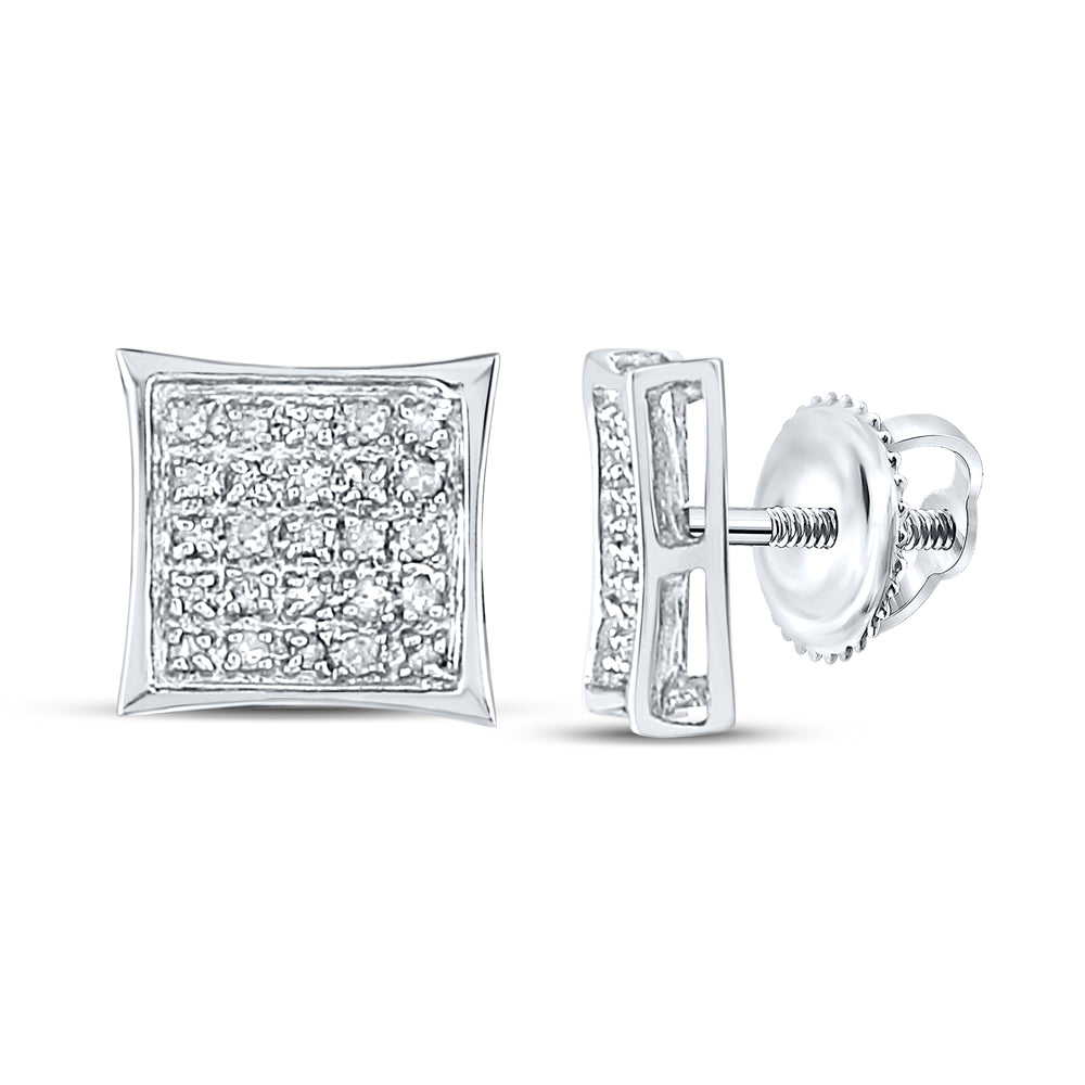 14Kt White Gold 1/6Ct-Dia Micro-Pave Earring (1.2 grams)