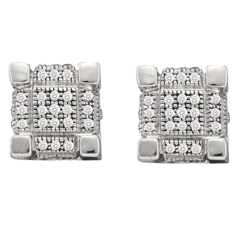 10Kt Yellow Gold 1/4Ctw-Dia Micro-Pave Mens Earrings (2.68 grams)