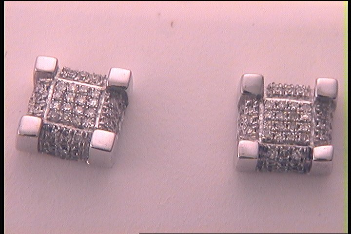 10Kt White Gold 1/4Ct-Dia Micr-Pave Earrings (2.49 grams)