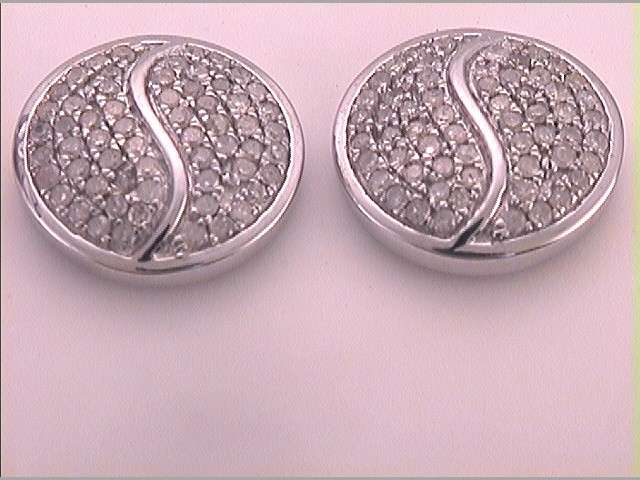 10Kt White Gold 3/4Ctw-Dia Gift Earrings (3.35 grams)