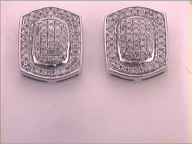 10Kt White Gold 3/4Ctw-Dia Gift Earrings (3.94 grams)