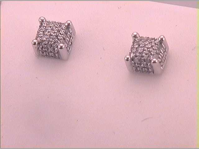 10Kt White Gold 1/6Ctw-Dia Fashion Earring (1.25 grams)