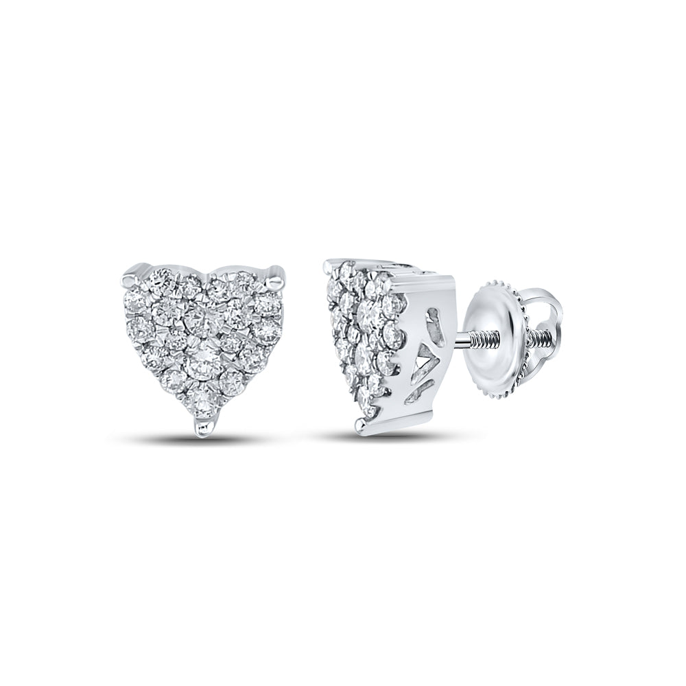 10Kt White Gold 1/4Ct-Dia Cindy Heart Earring (1.27 grams)