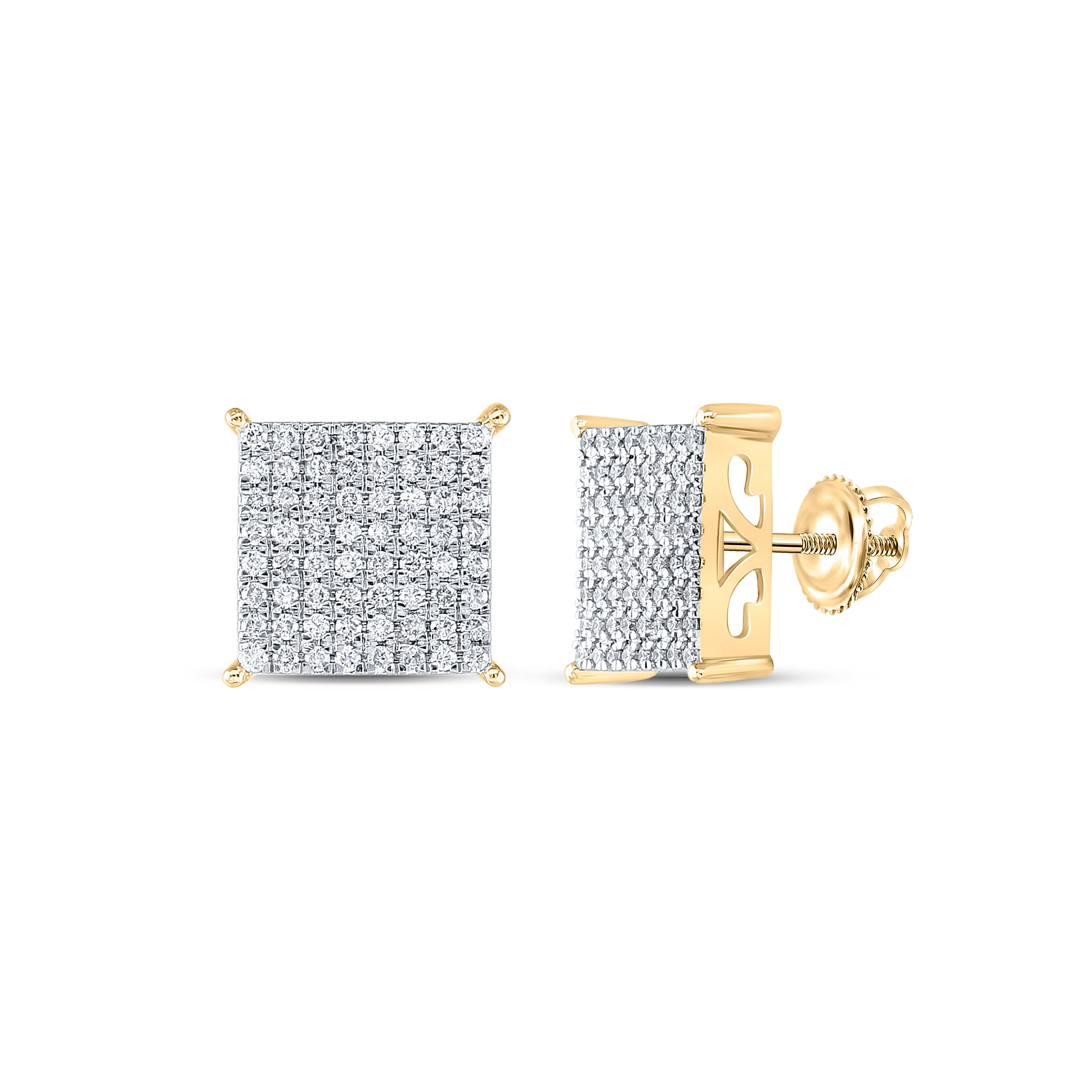 10Kt Yellow Gold 1Ct-Dia Cindy Square Earring (3.91 grams)