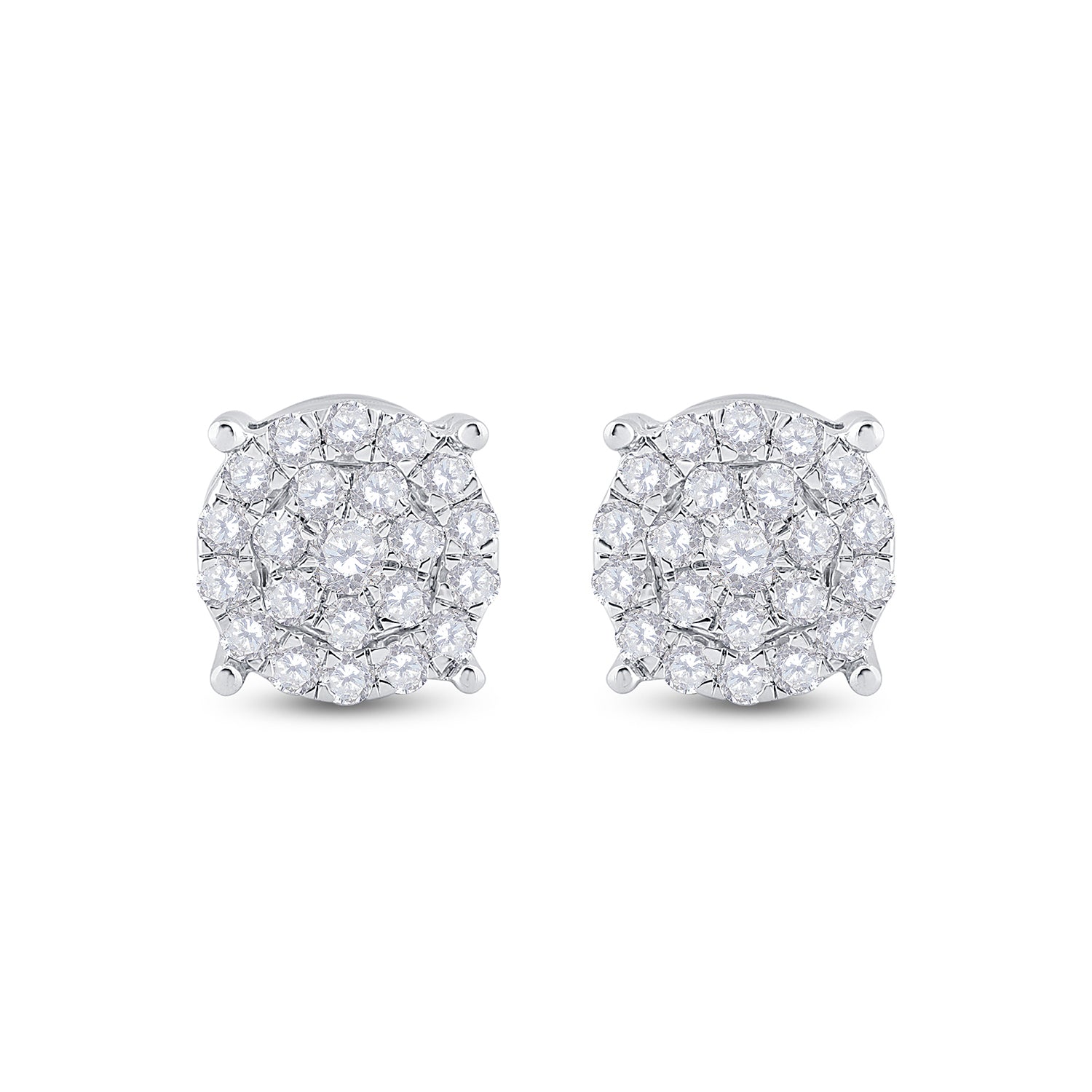 10Kt White Gold 1 1/2Ctw Dia Cindy Round Earing (3.43 grams)
