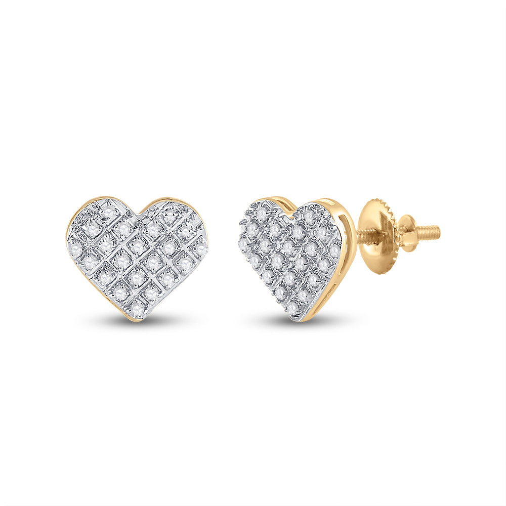 1/6Ct-Dia P3 Micro-Pave Gift Heart Earring (1.25 grams)