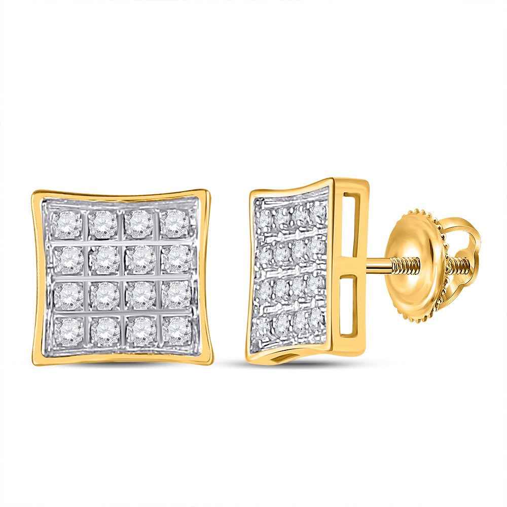 1/10Ct-Dia P3 Micro-Pave Square Earring (1.19 grams)