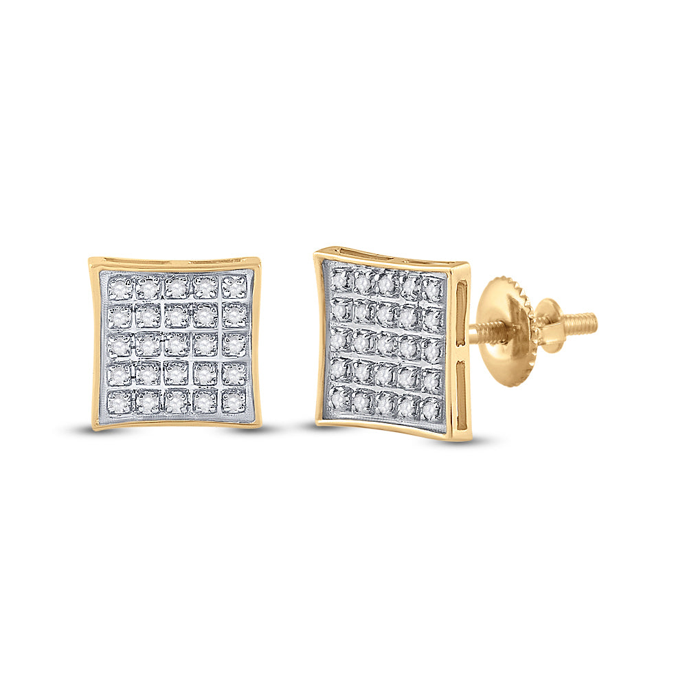 1/6Ct-Dia P3 Micro-Pave Square Earring (1.5 grams)