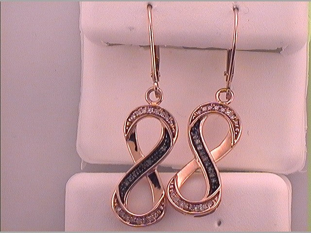 10Kt Rose Gold 1/5Ctw-Dia Natural Brown Gift Earring (2.93 grams)