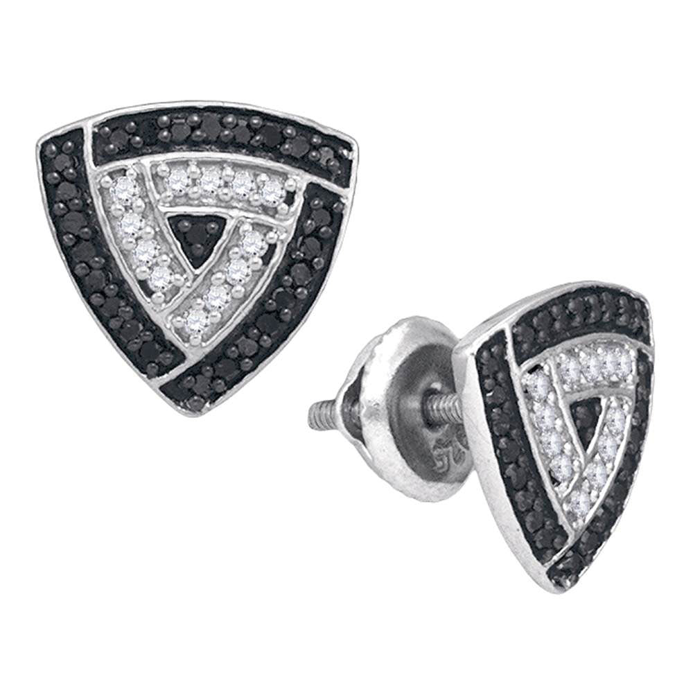 10Kt White Gold 1/2Ctw-Dia Black Diamond Earring (1.79 grams)