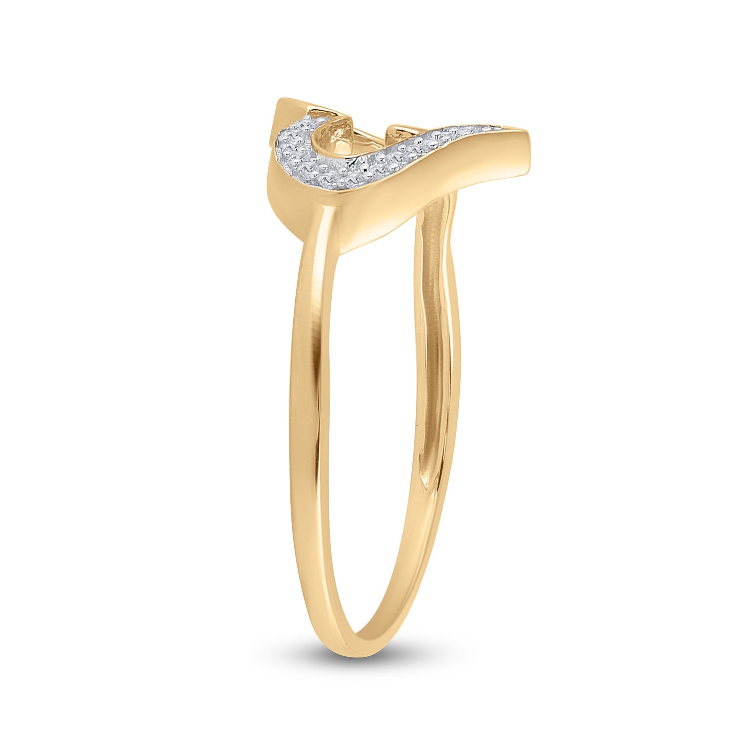 Gold Heart Ring 1/20 Cttw Round Natural Diamond Womens (1.21 grams)