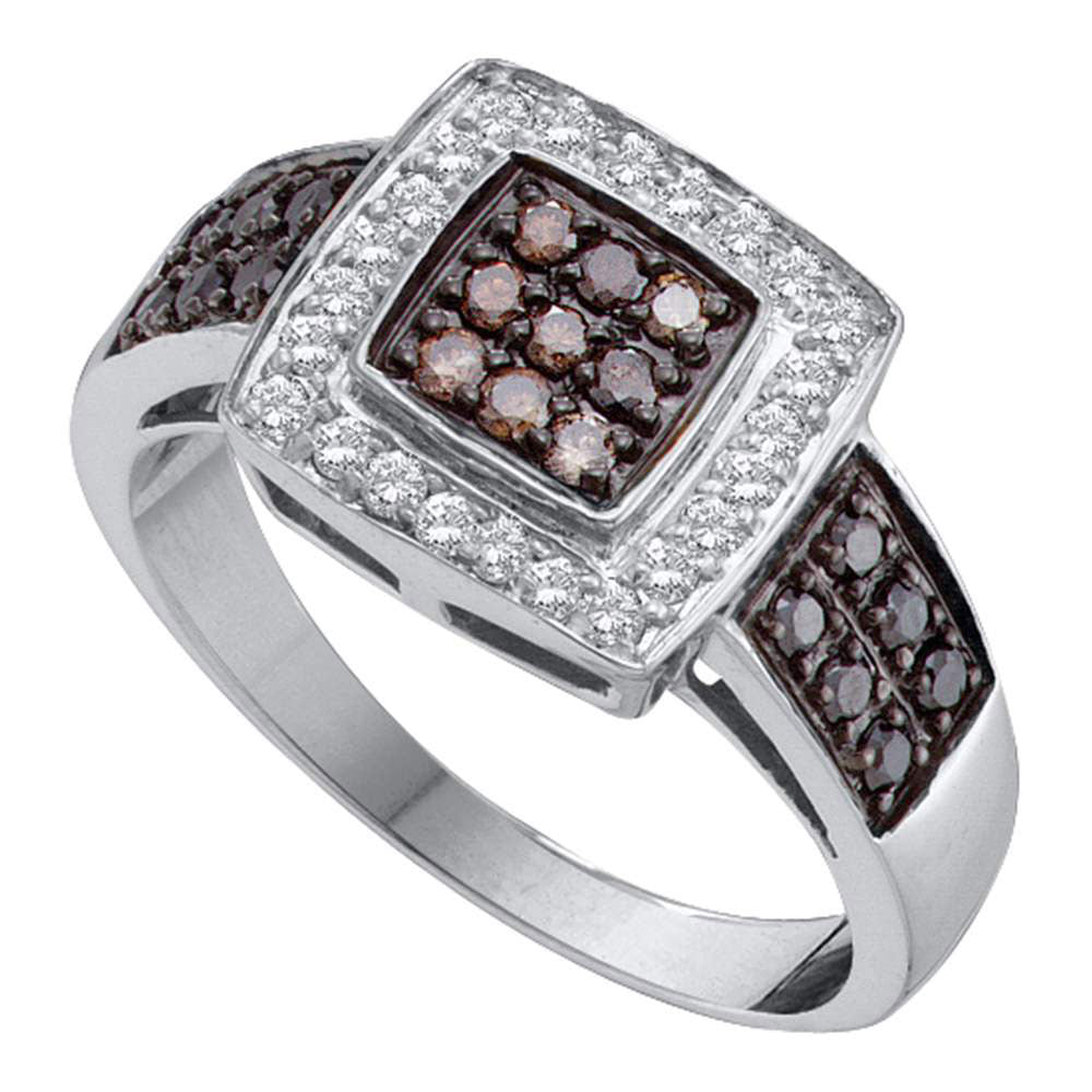14Kt White Gold 1/2Ct-Dia  Natural Brown Ring (4.27 grams)